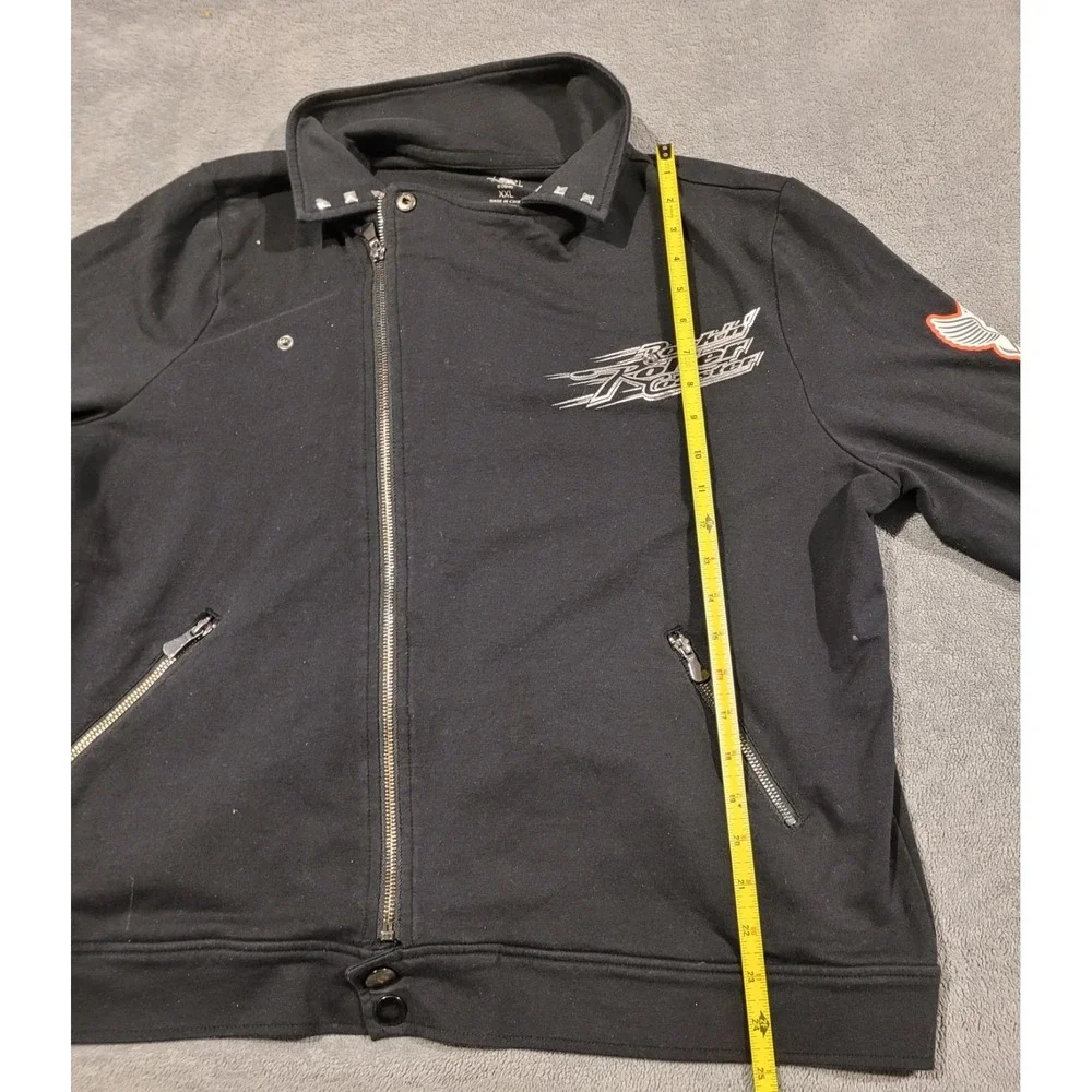 Disney Parks Rock 'n' Roller Coaster Black Moto Jacket Studded XXL
